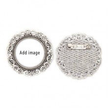 Silver Metal Pattern Brooch Hook Pin