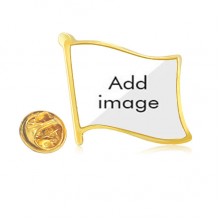 Golden Metal Flag Lapel Pin Badge