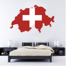 Switzerland Flag Map Decal Wall Sticker