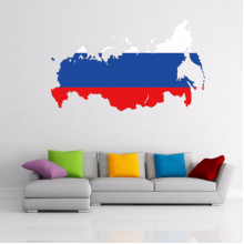 Russia Flag Map Decal Wall Sticker