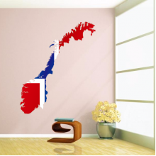 Norway Flag Map Decal Wall Sticker