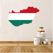 Hungary Flag Map Decal Wall Sticker