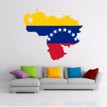 Venezuela Flag Map Decal Wall Sticker