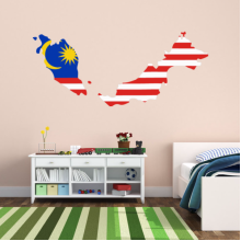 Malaysia Flag Map Decal Wall Sticker