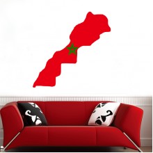 Morocco Flag Map Decal Wall Sticker