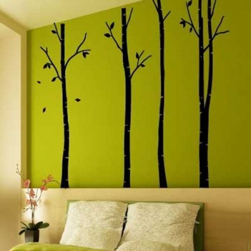 Four Brich trees
