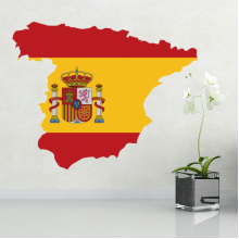 Spain flag map sticker