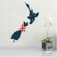 New Zealand flag map sticker