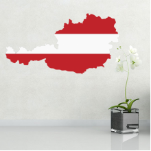 Austria flag map sticker