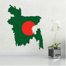 孟加拉国旗地图墙贴