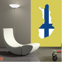 Finland Flag Map Decal Wall Sticker