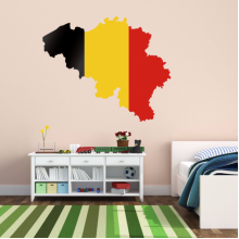 Belgium Flag Map Decal Wall Sticker