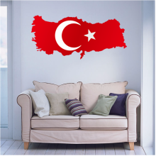 Turkey Flag Map Decal Wall Sticker