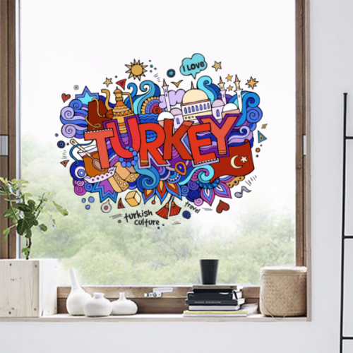 Turkey Symbol Illustration Decal Wall Sticker