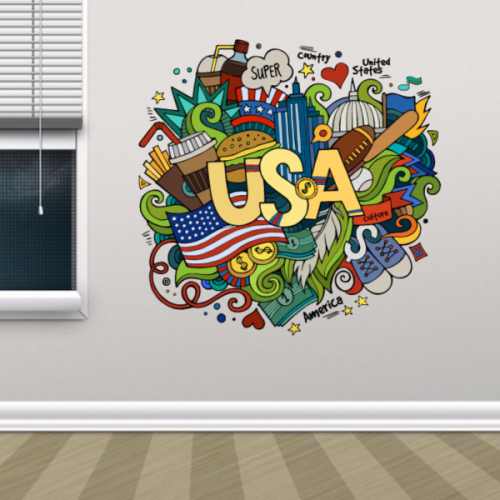 USA Symbol Illustration Decal Wall Sticker