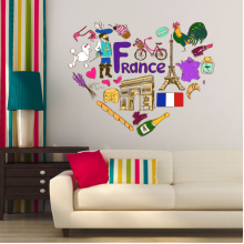 France Symbol Illustration Decal Wall Sticker