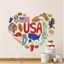 USA Symbol Illustration Decal Wall Sticker