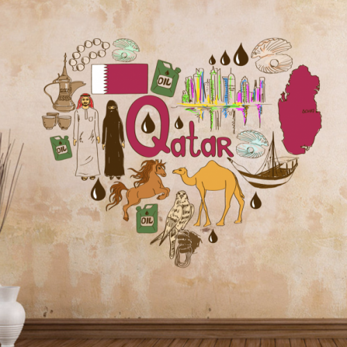 Qatar Symbol Illustration Decal Wall Sticker