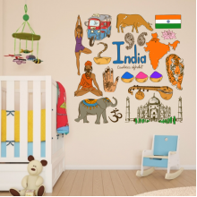 India illustration wall sticker India illustration wall sticker