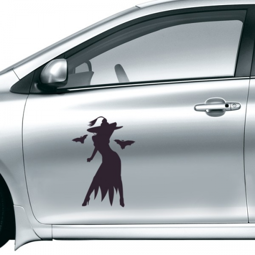 万圣节热辣的女巫车贴