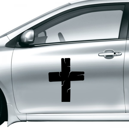 万圣节十字架车贴