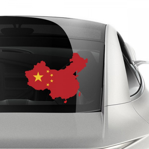 中国国旗地图车贴