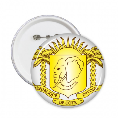 Cote d'Ivoire National Emblem Country Symbol Mark Pattern Round Pin Badge Button 5pcs