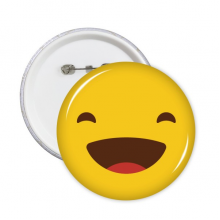 Laugh Yellow Cute Lovely Online Chat Happy Illustration Pattern Round Pin Badge Button 5pcs