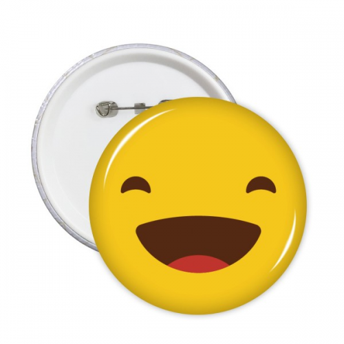 Laugh Yellow Cute Lovely Online Chat Happy Illustration Pattern Round Pin Badge Button 5pcs