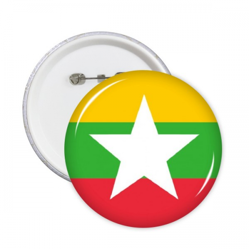 缅甸国旗亚洲洲国家象征符号图案 圆形徽章胸章胸牌装饰挂牌5件 缅甸国旗亚洲洲国家象征符号图案 圆形徽章胸章胸牌装饰挂牌5件