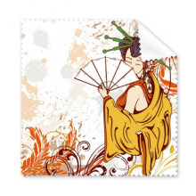 japan culture japanese style sexy geisha kimono fan  hand-decorated illustration pattern glasses cloth cleaning cloth ph screen cleaner 5pcs