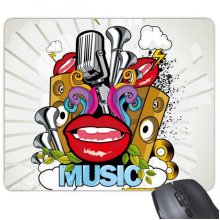 涂鸦街头文化彩色嘴唇麦克风音响云朵闪电音乐载体美式艺术图案 游戏防滑橡胶鼠标垫