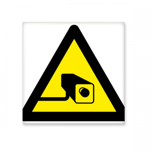 Warning Symbol Yellow Black Camera Triangle Sign Mark Logo Notices Cerac Bisque Tiles for Decorating Bathroom Decor Kitchen Cerac Tiles Wall Tiles