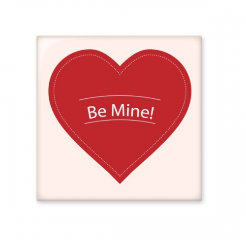 Valentine's Day White Be Mine Red Heart Illustration Pattern Cerac Bisque Tiles for Decorating Bathroom Decor Kitchen Cerac Tiles Wall Tiles