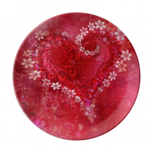 red loveDessert Plate Decorative Porcelain 8 inch Dinner Home