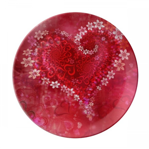 red loveDessert Plate Decorative Porcelain 8 inch Dinner Home