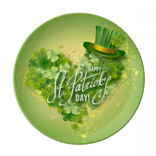 green hatDessert Plate Decorative Porcelain 8 inch Dinner Home