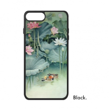 pink white lotus bud green lotus  mandarin duck poud china classical painting for iph 7/7 plus cases phcase apple cover case 