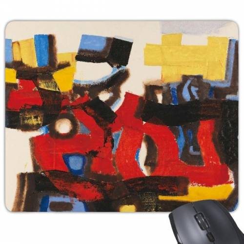 红黄蓝抽象几何欧美风情抽象艺术画 游戏防滑橡胶鼠标垫礼品