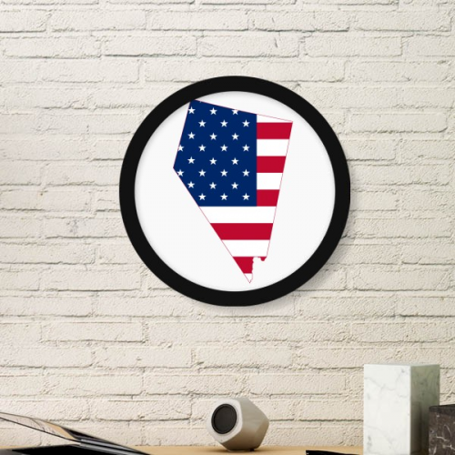 nevada the united states of ameusa map stars and stripes flag shape round simple picture frame art prints of paintings home wall decal