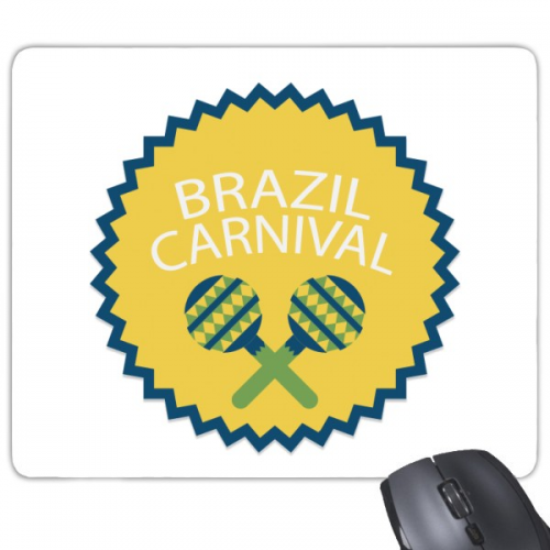 Instrument Celebrate Brazil Carnival Round Slogan Brazil Cultural Mouse Pad Non-Slip Rubber Mousepad Game Office