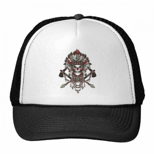 Black White Red l Pirate Feather Indian Culture Element Trucker Hat Baseball Cap Nylon Mesh Hat Cool Children Hat Adjustable Cap 