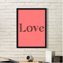 Love Word Inspirational Quote Valentine's Day Simple Picture Frame Art Prints of Paintings Home Wall Decal