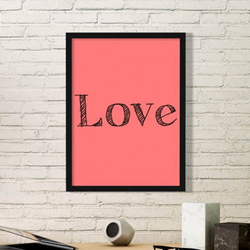 Love Word Inspirational Quote Valentine's Day Simple Picture Frame Art Prints of Paintings Home Wall Decal