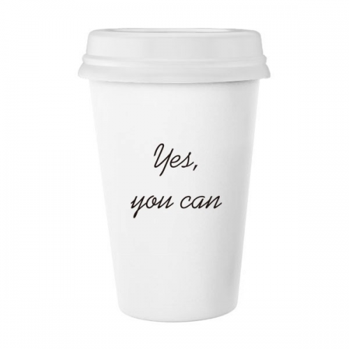 你可以做到英文名言励志语句 陶瓷杯子可爱创意马克杯牛奶杯水杯带盖咖啡杯