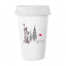 i love new york statue of amecountry city classic mug white pottery cerac cup milk coffee cup  350 ml