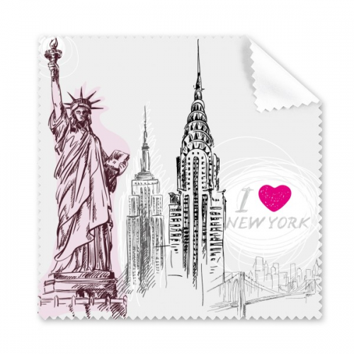 我爱纽约自由女神像美国国家城市 眼镜布屏幕清洁布礼物手机屏幕擦5张