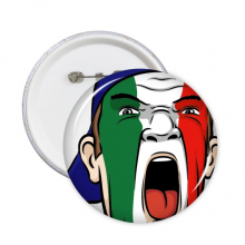 Italy National Flag  Painting Makeup Head Screang Cap Round Pins Badge Button Clothing Decoration  5pcs