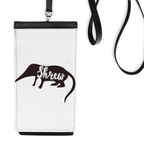shrews black and white animal faux leather smartphone hanging purse black phone wallet 