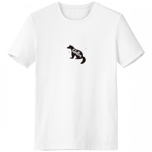 狼黑白剪影动物 男女白色短袖t恤创意纪念衫个性t恤衫礼物